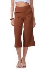 High Rise Cropped Culottes Trousers