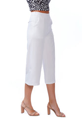 High Rise Cropped Culottes Trousers