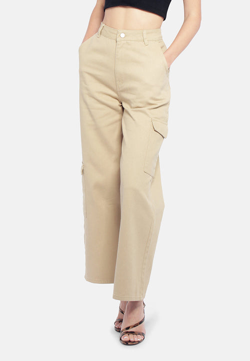 High Waist Cargo Pocket Pants