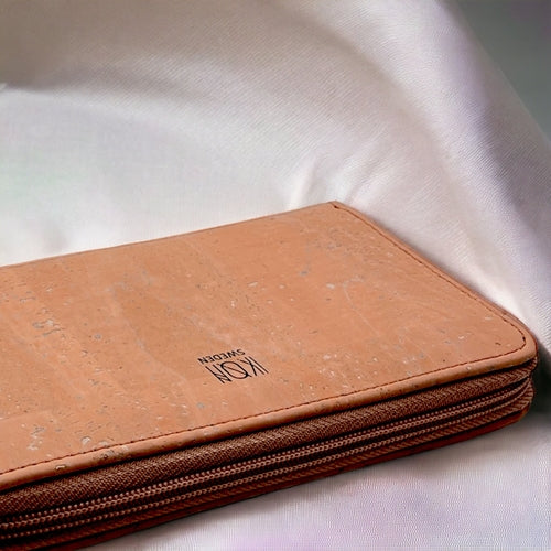 Cork Leather Zip Wallet