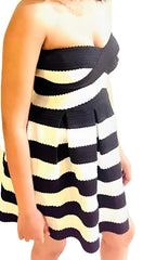 Lux Strapless Dress In Black/White