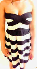 Lux Strapless Dress In Black/White