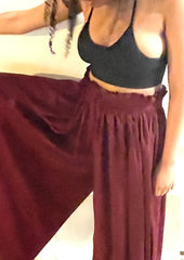 Women's Wide Leg Palazzo Pants / Burgundy