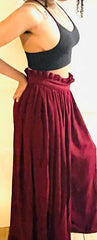 Women's Wide Leg Palazzo Pants / Burgundy