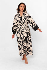 Floral Pattern Long Kimono