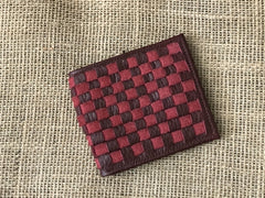 LEATHER WOVEN BIFOLD WALLET