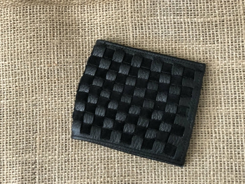 LEATHER WOVEN BIFOLD WALLET