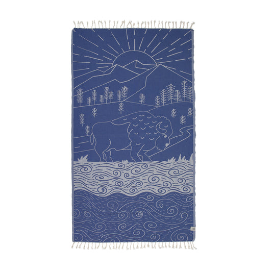 Bison Mountain Peshtemal Pure Cotton Throw Blanket