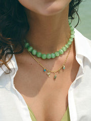 Summer Vibes: Lake Green Cat's Eye Necklace