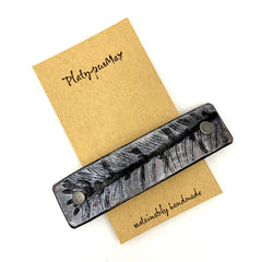 Natural Pine Branch Leather Hair Barrette