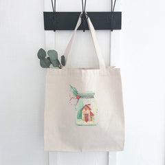 Christmas Snow Jar - Canvas Tote Bag