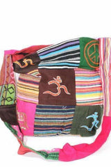 Mixed Symbols Durrie Patchwork & Pop Art Sling Jhola Bag