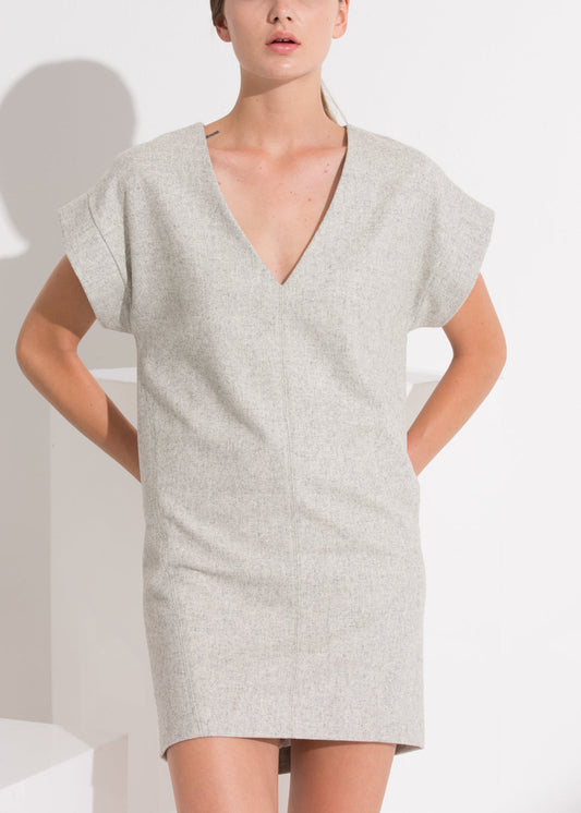 Women's Casual Heather Grey V-Neck Dress