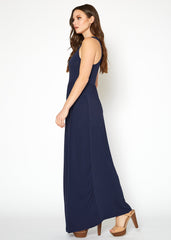 Womens Sleeveless Pleated Maxi Dress