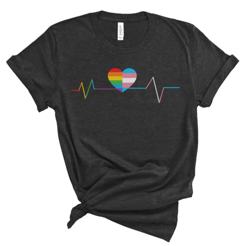 LGBTQ+ Heartbeat Graphic Tee