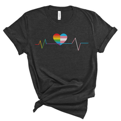 LGBTQ+ Heartbeat Graphic Tee