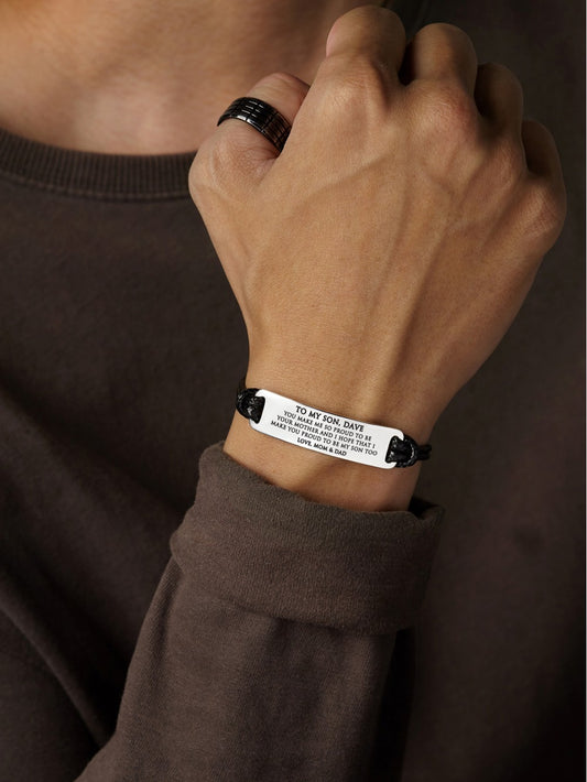 Personalized Bracelet For Son, Graduation Gift from Mom, To My Son