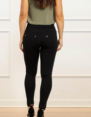 Lisa Stretch Pants Quality Jeggings Solid Black