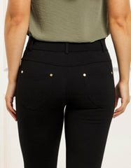 Lisa Stretch Pants Quality Jeggings Solid Black