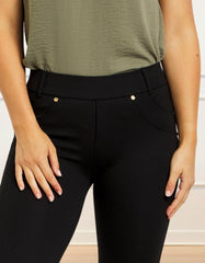 Lisa Stretch Pants Quality Jeggings Solid Black