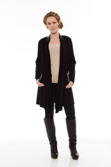 THE BLACK POCKET CARDIGAN WITH OPEN FRONT