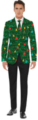 Morris Costumes OSJM0071LG Christmas Green Jacket with Tie, Large