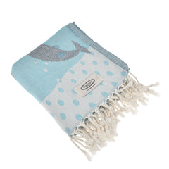 Exclusive Baby Whales Peshtemal Pure Cotton Throw Blanket