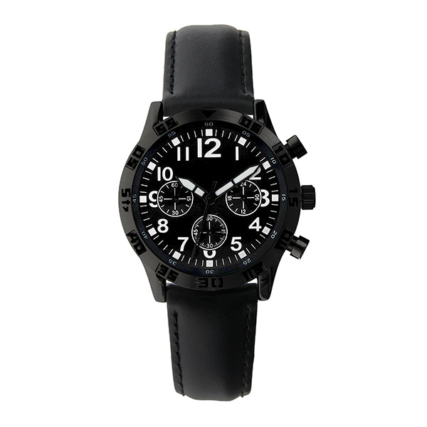 Matsuda 832-00BK Chronograph Pairing Ladies Watch - Black Leather