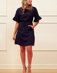 Myriam Dress Belted Shift Linen Blend Solid