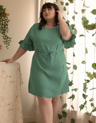 Myriam Dress Belted Shift Linen Blend Solid