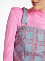 Plaid Overall Dress