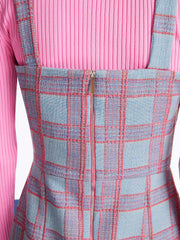 Plaid Overall Dress