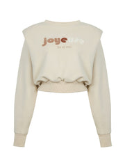 Shoulder Pad Embroidered Sweatshirt