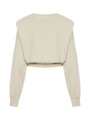 Shoulder Pad Embroidered Sweatshirt