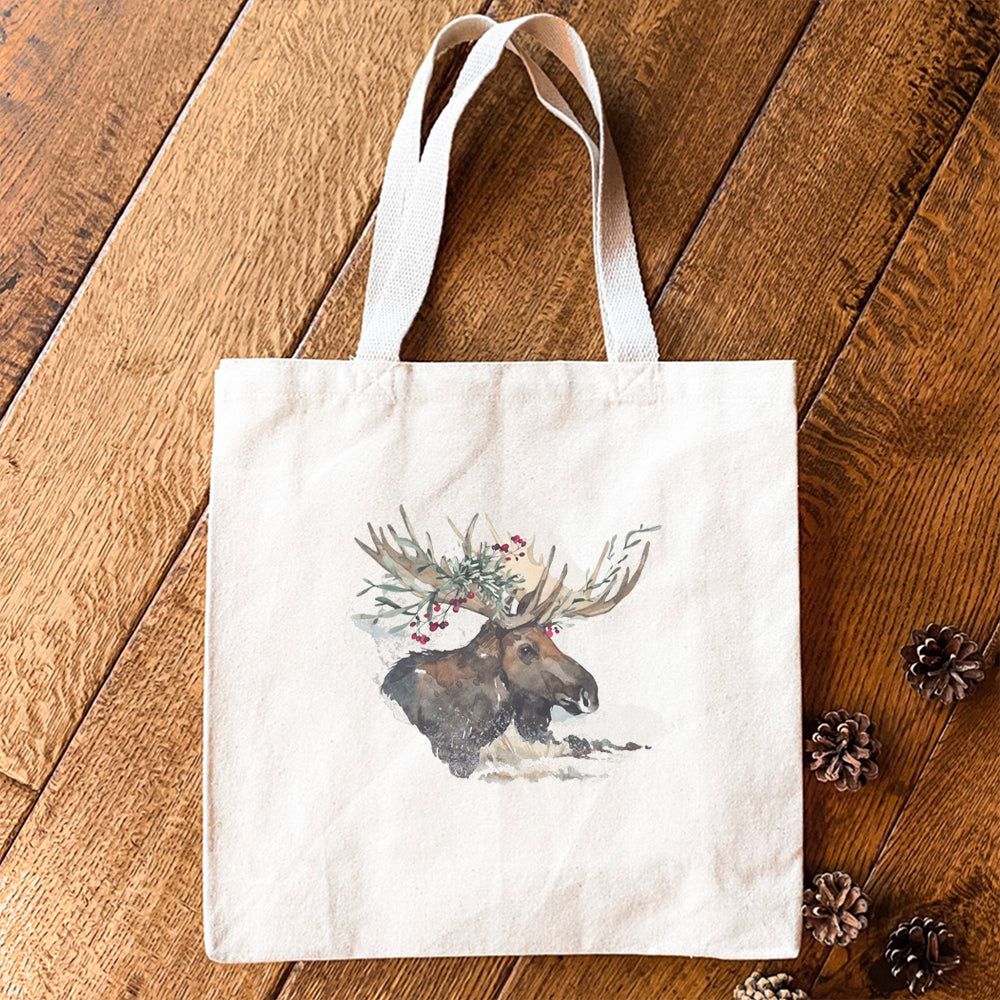 Winter Moose - Canvas Tote Bag