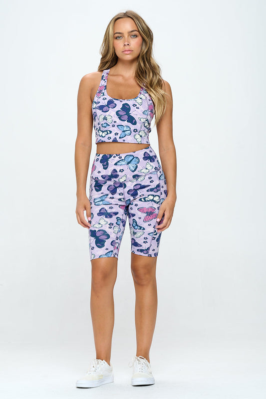 2 Piece Butterfly print activewear set