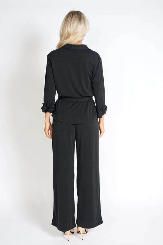 Office Day Easy Black Wide Leg Pants