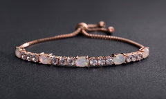 Fiery Opal Tennis Bracelet With  Crystals