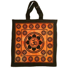 Aum Sanskrit Symbol Lotus Chakra Tie Dye Market Tote Bag Canvas