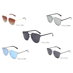 MULA | Women Polarized Horn Rim Round Cat Eye Sunglasses