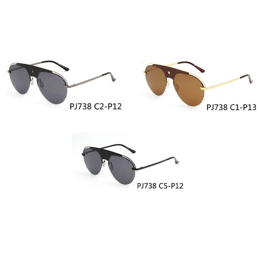 OVIEDO | Classic Polarized Aviator Fashion Ornate Brow Bar Sunglasses