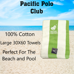 PBG Polo Striped  100% Cotton Full Size Every Day Towels 6 Pack