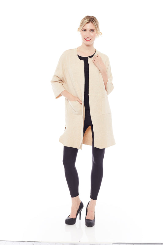 THE SHAY CARDIGAN IN NEARLY BEIGE