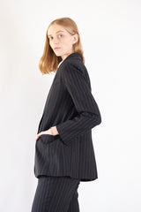 Black Pinstripes Blazer