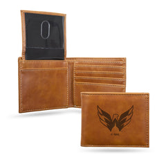 Rico LEBIL8901BR NHL Washington Capitals Laser Engraved Brown Billfold