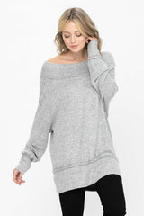 Dolman Sleeve Loose Pullover Sweater Knit Oversized Tunics Top