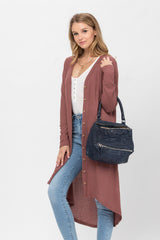 Long Sleeve Button Down Solid Color Knit Cardigans with Pockets