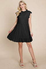 Ruffled Sleeveless Babydoll dress with pockets