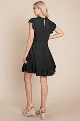 Ruffled Sleeveless Babydoll dress with pockets