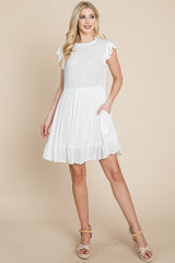 Ruffled Sleeveless Babydoll dress with pockets